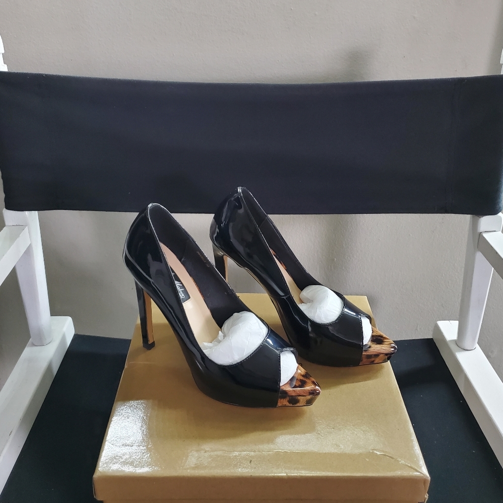 YOLKOMO Womens Handmade Cheetah Toe Pump Heel 6
